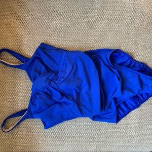 Blue one piece swimsuit